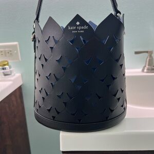 Kate Spade Black Shoulder Bag with Artistic Cut-Out Design